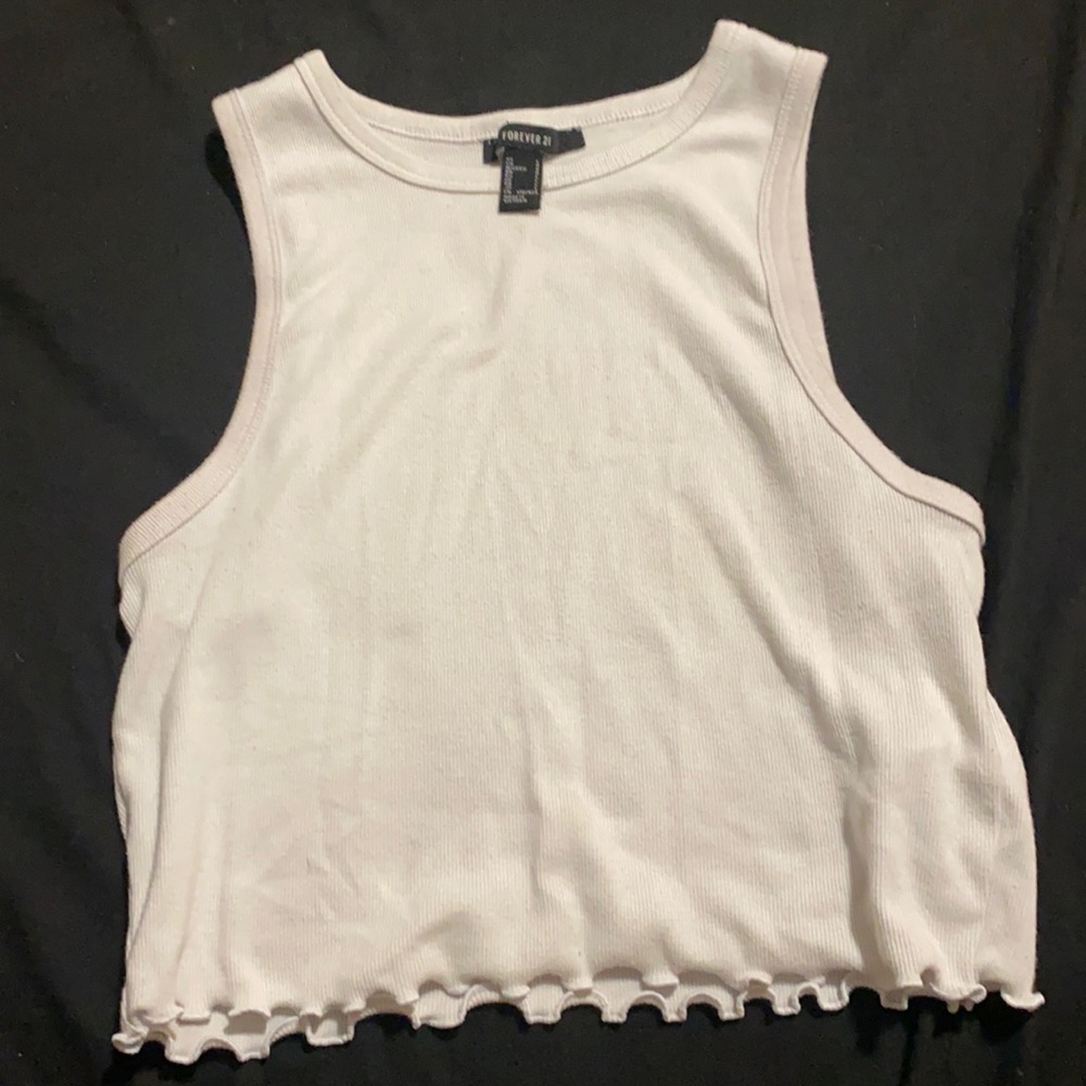 Forever 21 , white crop top , size large